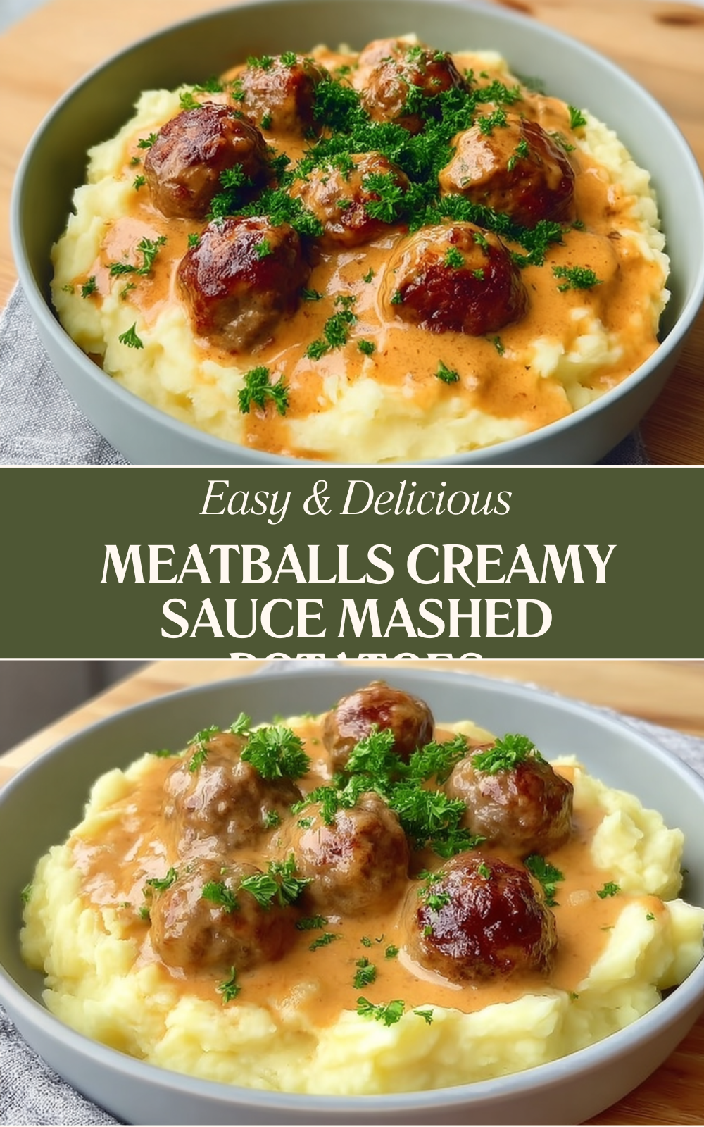Meatballs Creamy Sauce Mashed Potatoes