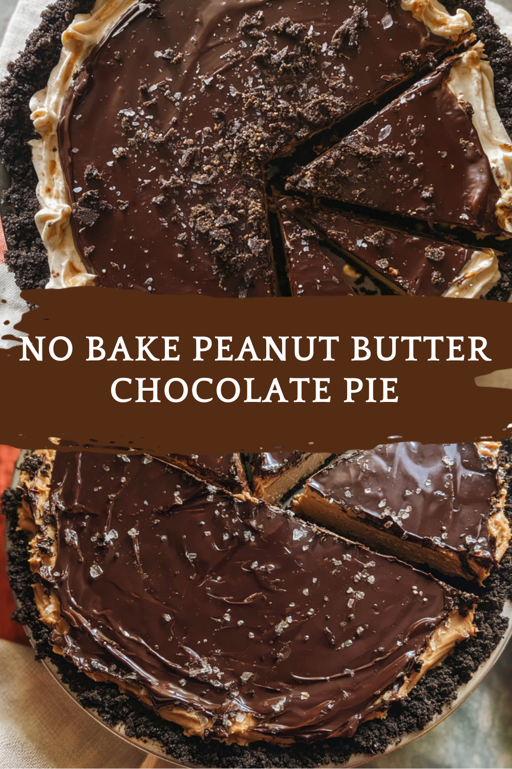 No Bake Peanut Butter Chocolate Pie