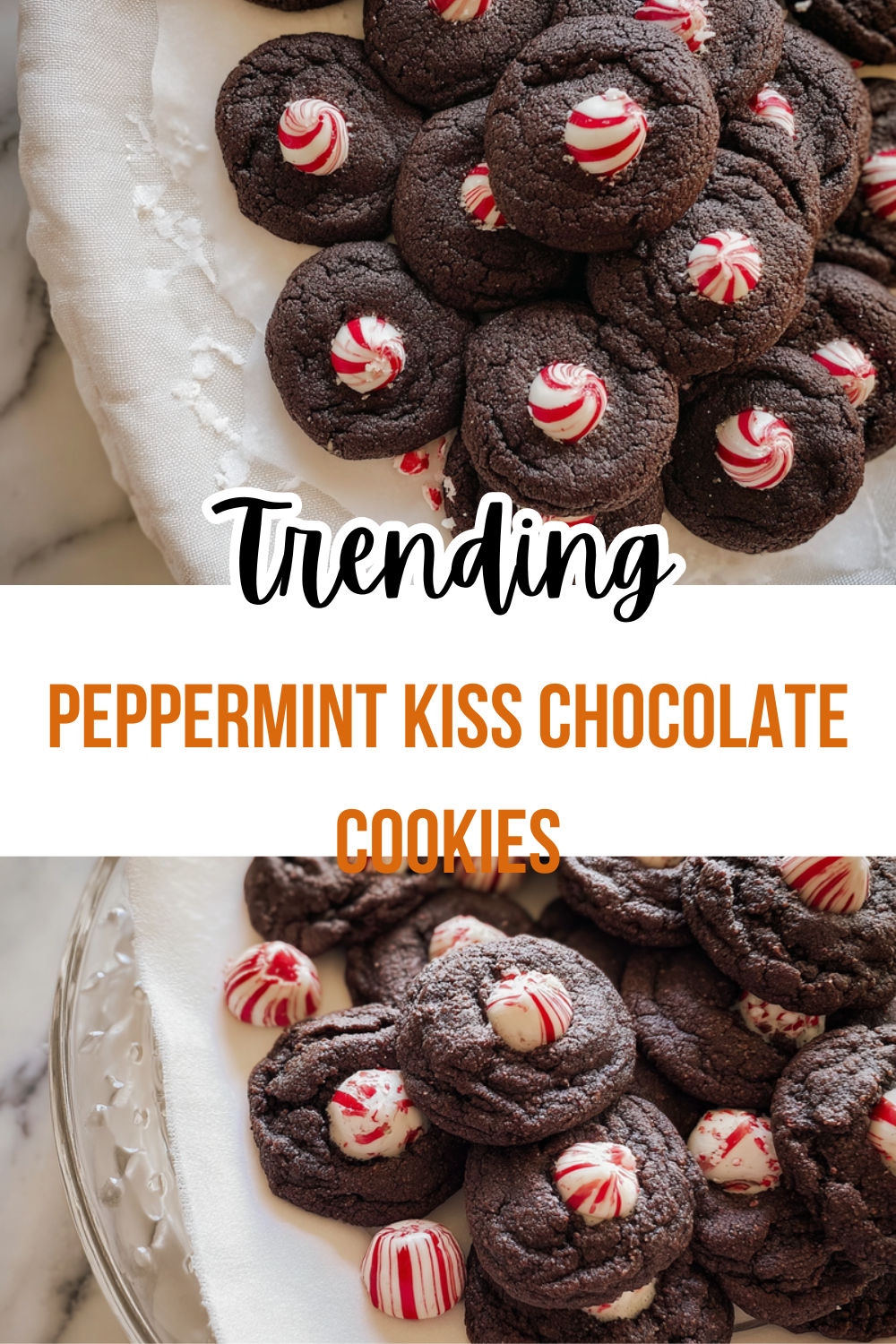 Peppermint Kiss Chocolate Cookies
