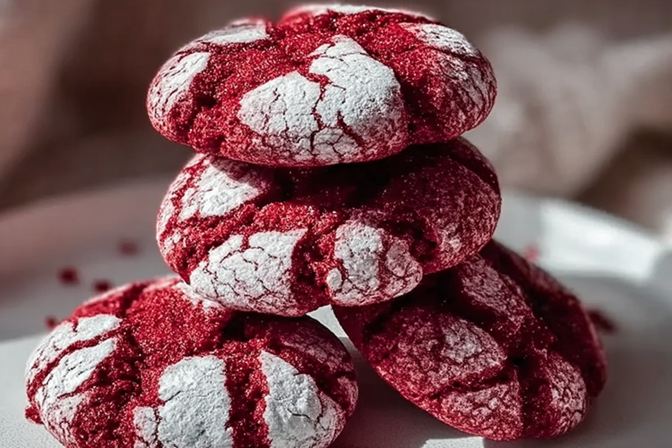 Red Velvet Crinkle Cookies