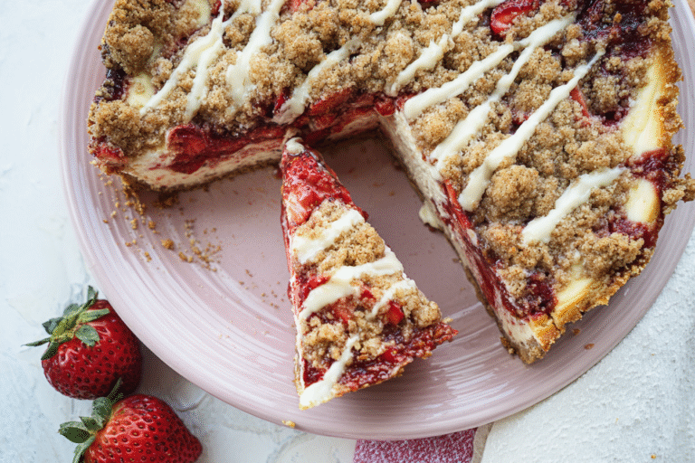 Roasted Strawberry Crumble Cheesecake Recipe 74.Png
