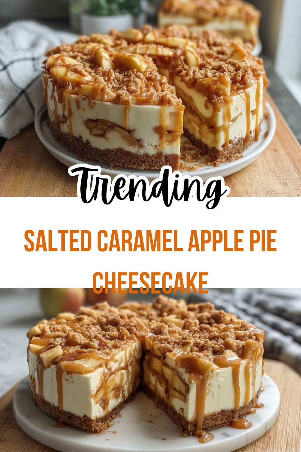 Salted Caramel Apple Pie Cheesecake