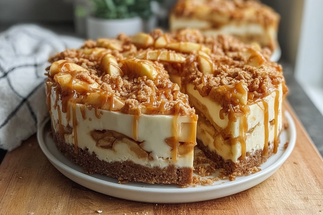 Salted Caramel Apple Pie Cheesecake