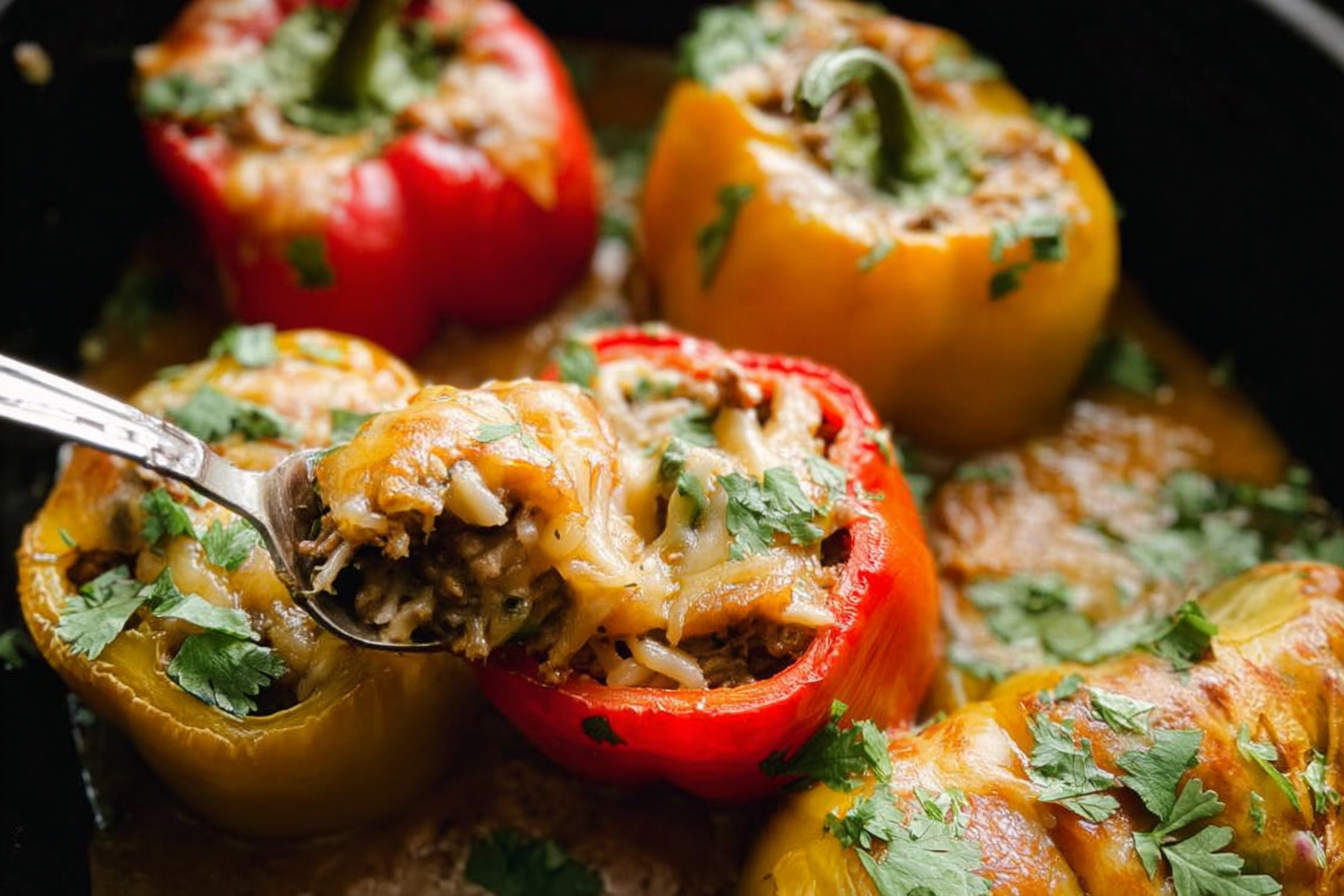 Easiest Crock Pot Stuffed Peppers Recipe For Simple Weeknight Meals 6 Slow Cooker Stuffed Bell Peppers