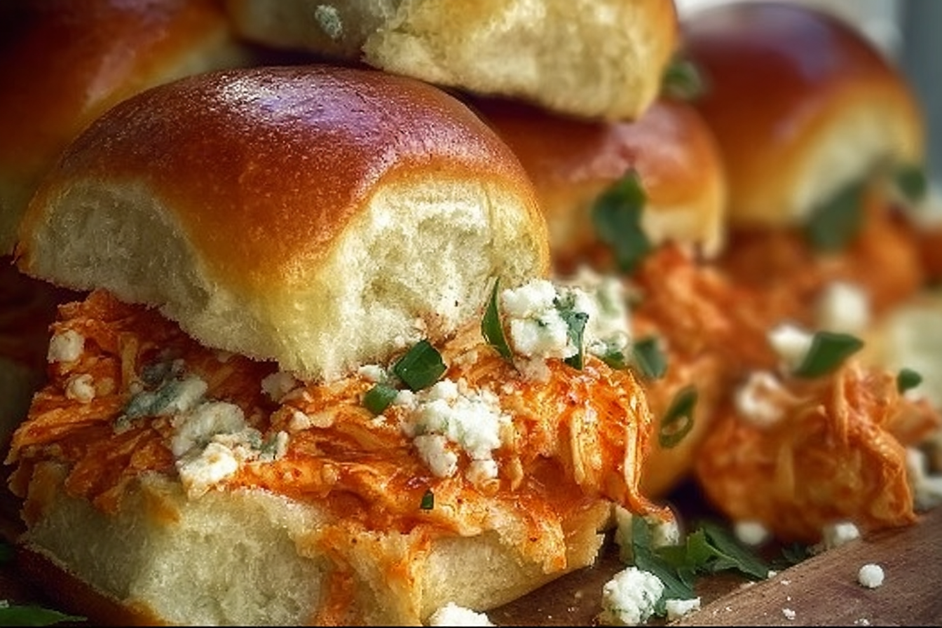 Buffalo Chicken Sliders Recipe With Creamy Sauce And Soft Buns 6 Spicy Buffalo Chicken Sliders