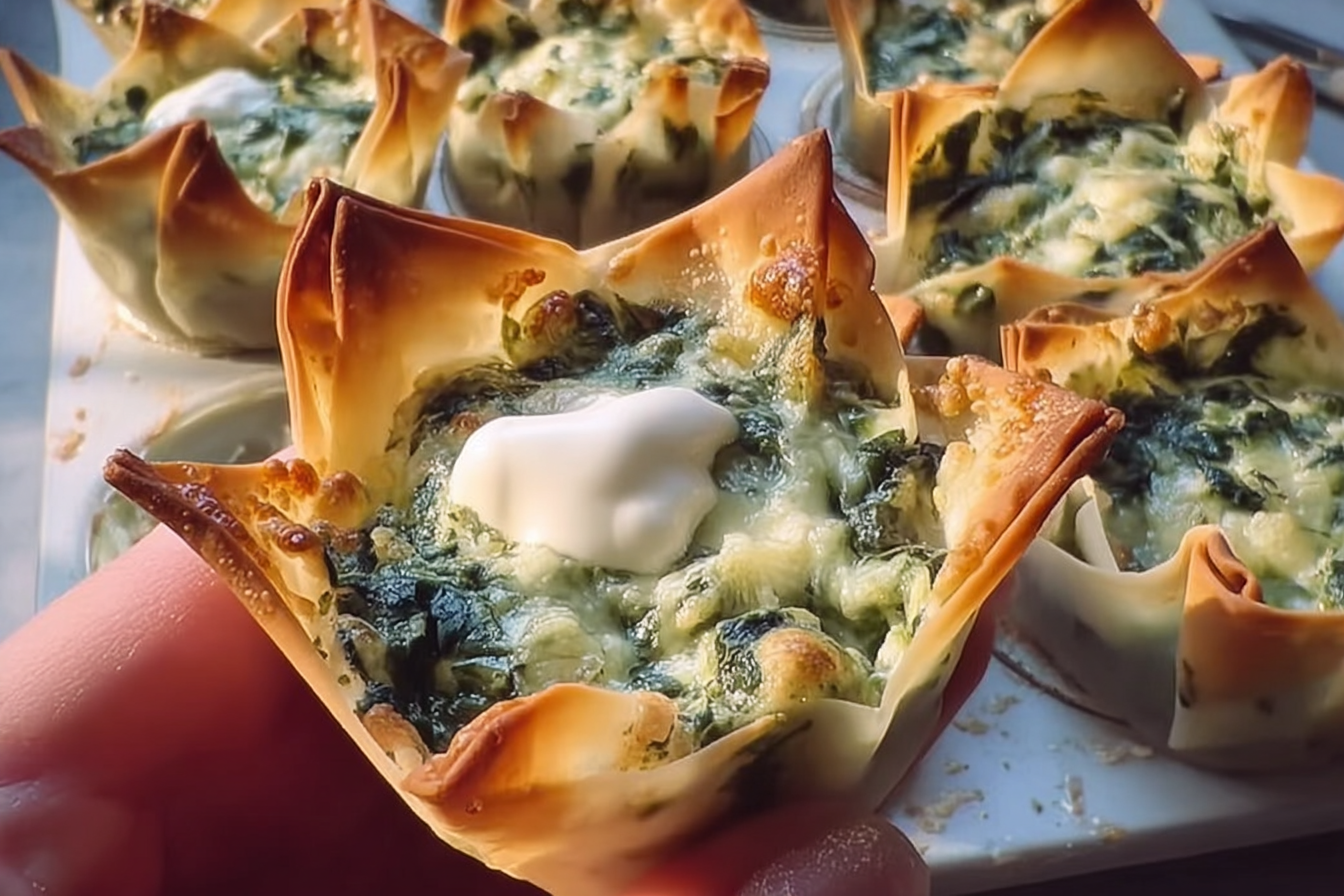 Spinach Artichoke Wonton Cups