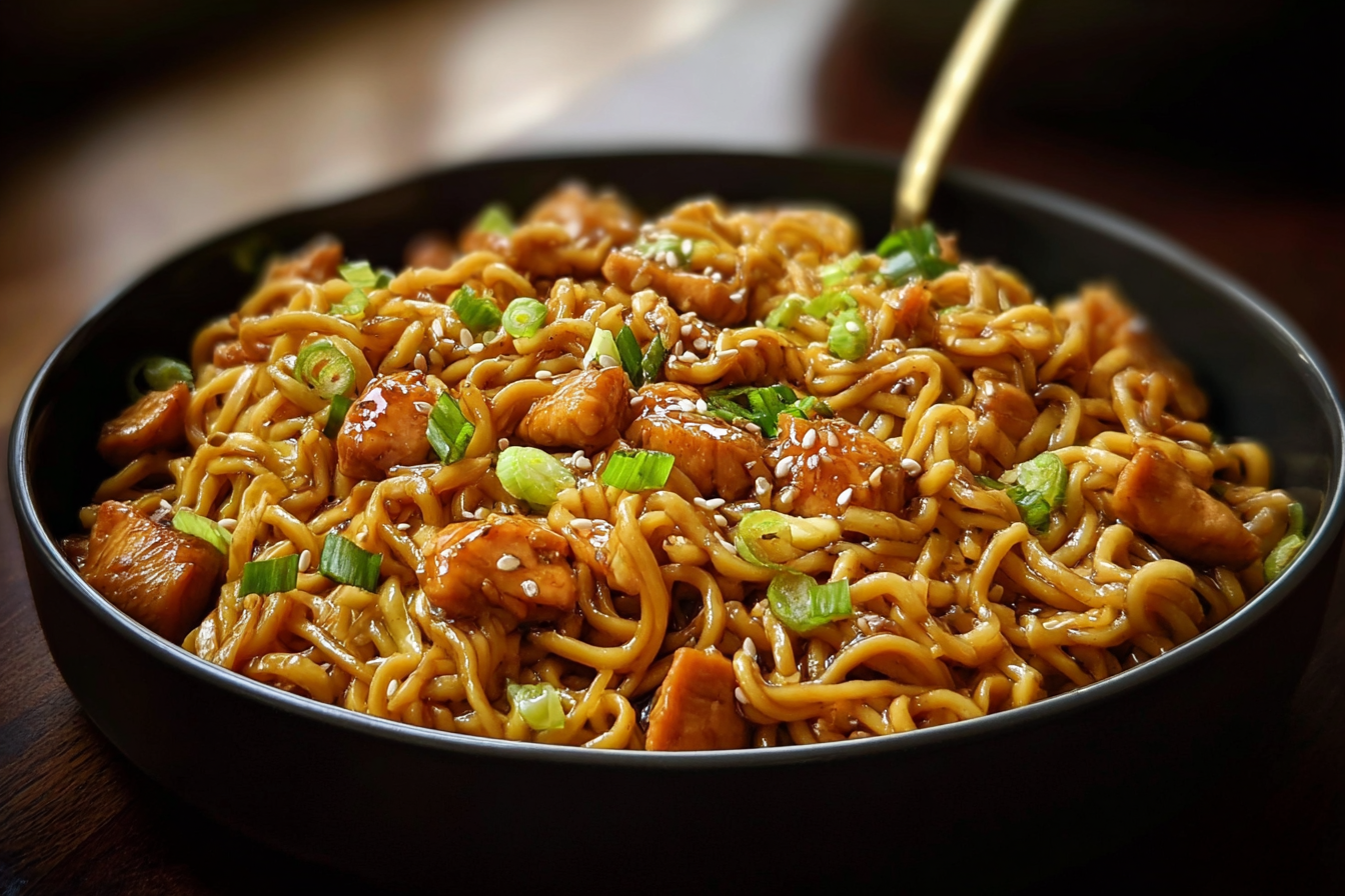 Sticky Garlic Chicken Noodles