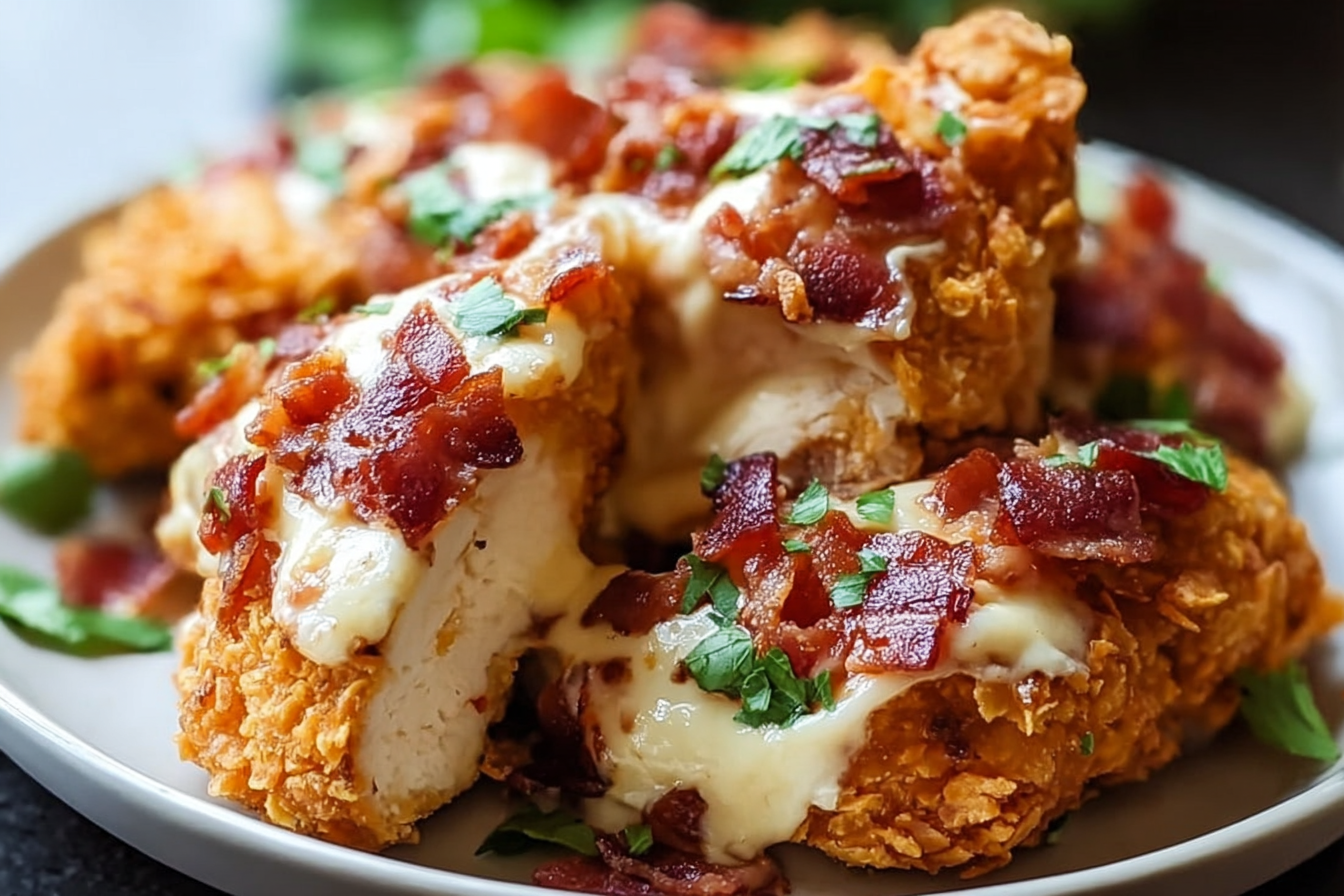Cream Cheese Bacon Stuffed Doritos Chicken