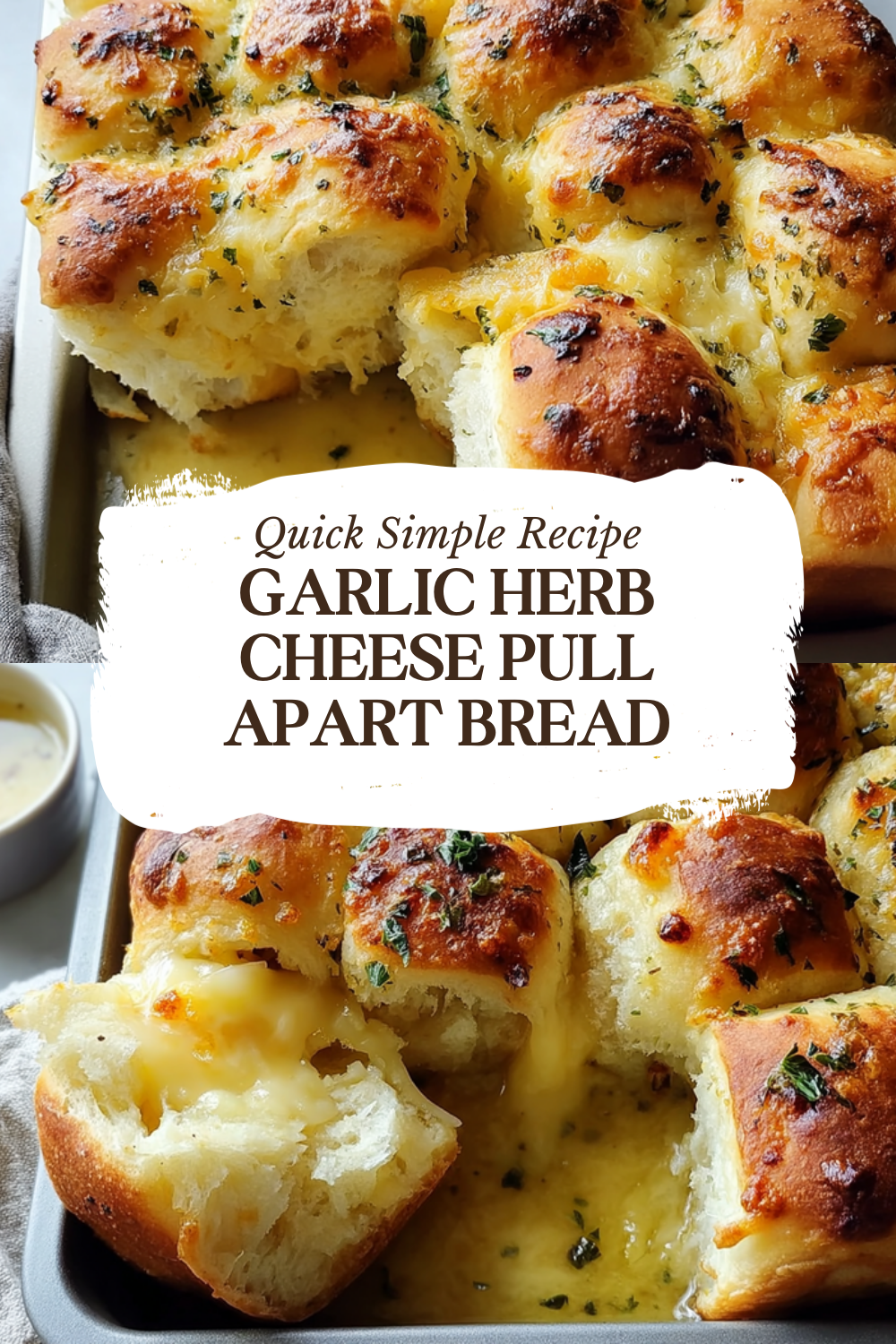 Cheesy Garlic Pull Apart Bread Recipe With Melty Cheese And Soft Crust 7 Garlic Herb Cheese Pull Apart Bread