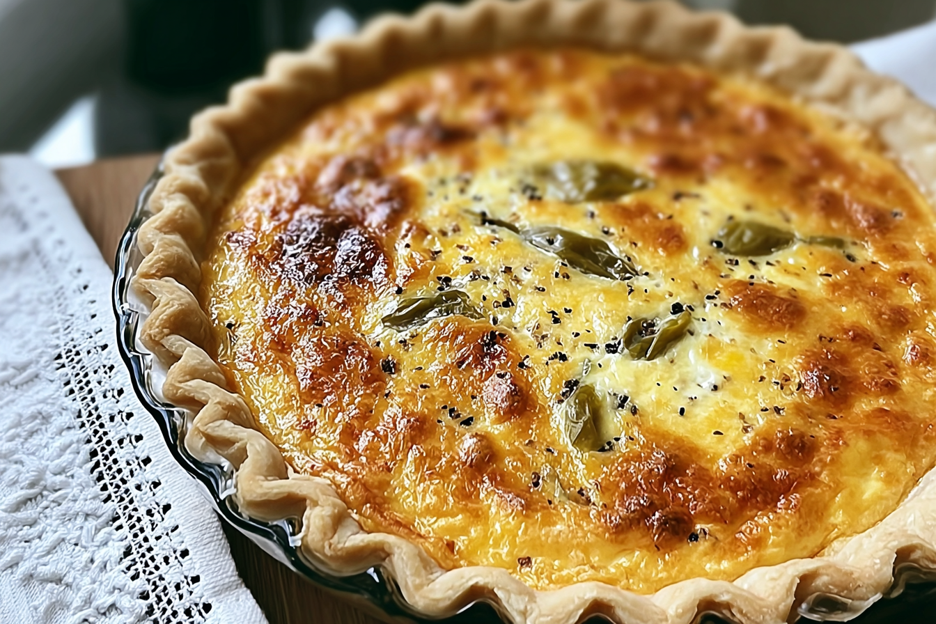 Green Chile Cheese Quiche