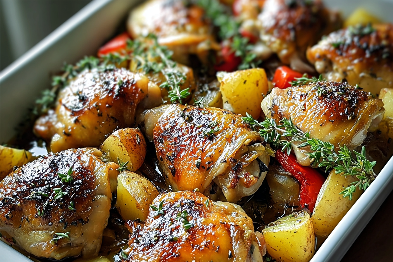 Garlic Herb Roasted Chicken Thighs With Crispy Skin And Juicy Flavor 6 Herb Roasted Chicken Thighs