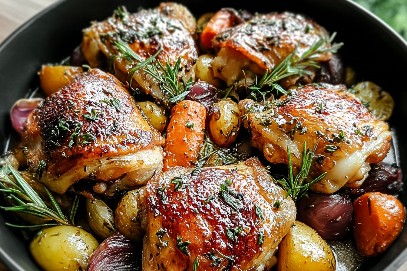 Garlic Herb Roasted Chicken Thighs Recipe With Simple Seasoning 6 Herb Roasted Chicken Thighs