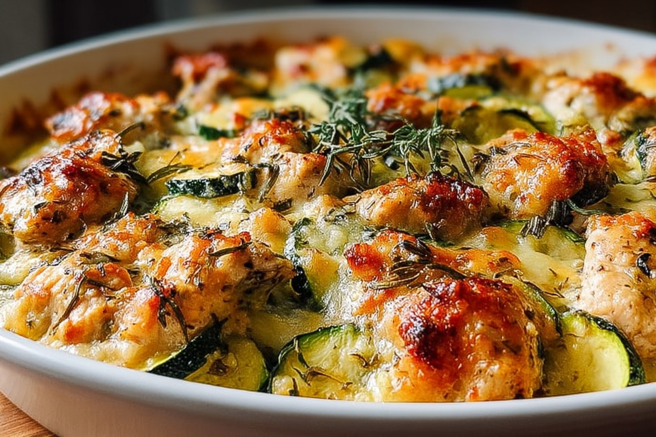 High Protein Chicken Zucchini Bake