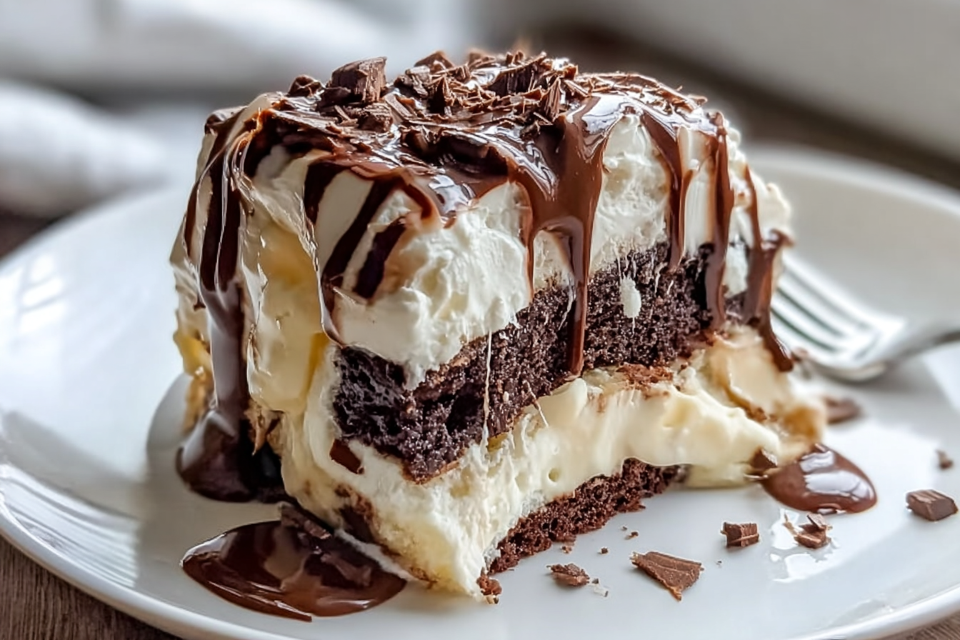 Hot Fudge Ice Cream Cake Slice