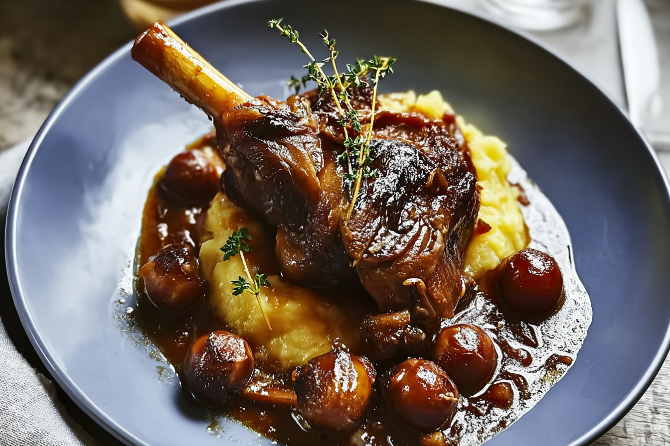Lamb Shanks Braised In Rich Red Wine Sauce Recipe 6 Lamb Shanks