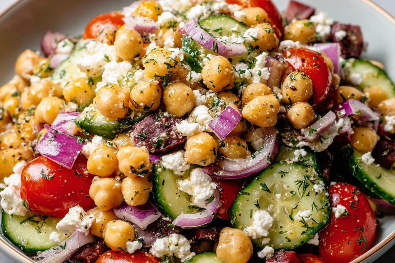 Mediterranean Chickpea Salad With Fresh Herbs And Tangy Dressing 6 Mediterranean Chickpea Feta Salad
