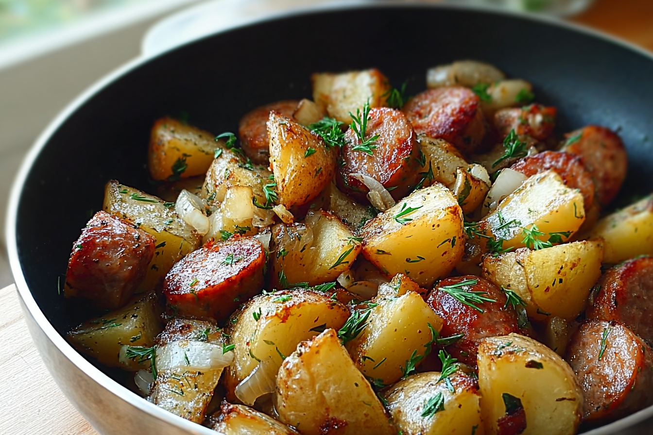 Sheet Pan Smoked Sausage With Roasted Potatoes Recipe 6 Pan Roasted Sausage And Potatoes Skillet