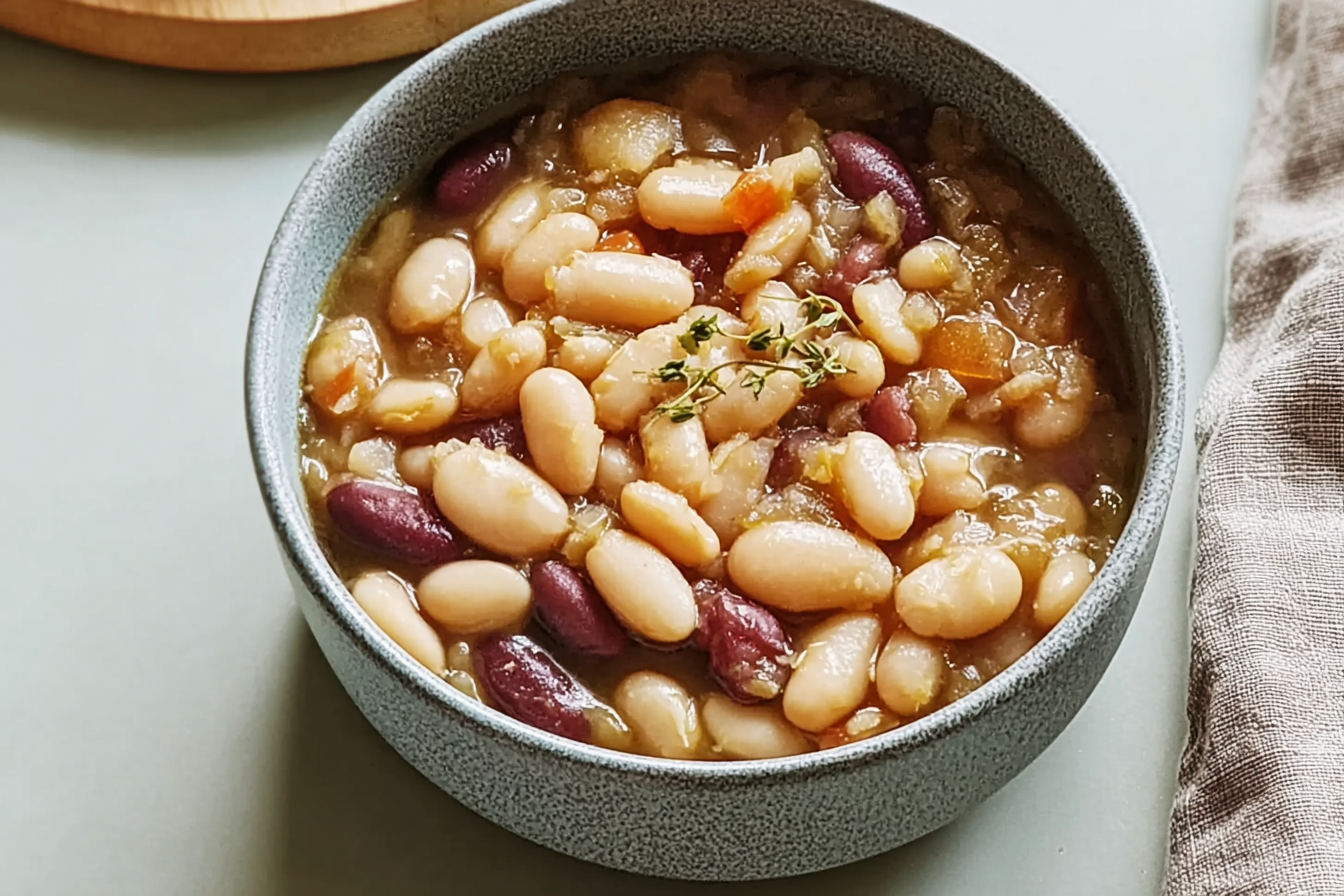 Slow Cooker White Beans With Ham Recipe For Easy Comfort Food 6 Slow Cooker Northern White Bean