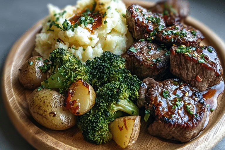 Steak Bites Loaded Baked Potato Broccoli Plate 91.Png