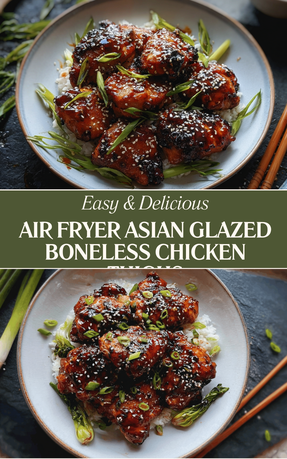 Air Fryer Asian Glazed Boneless Chicken Thighs