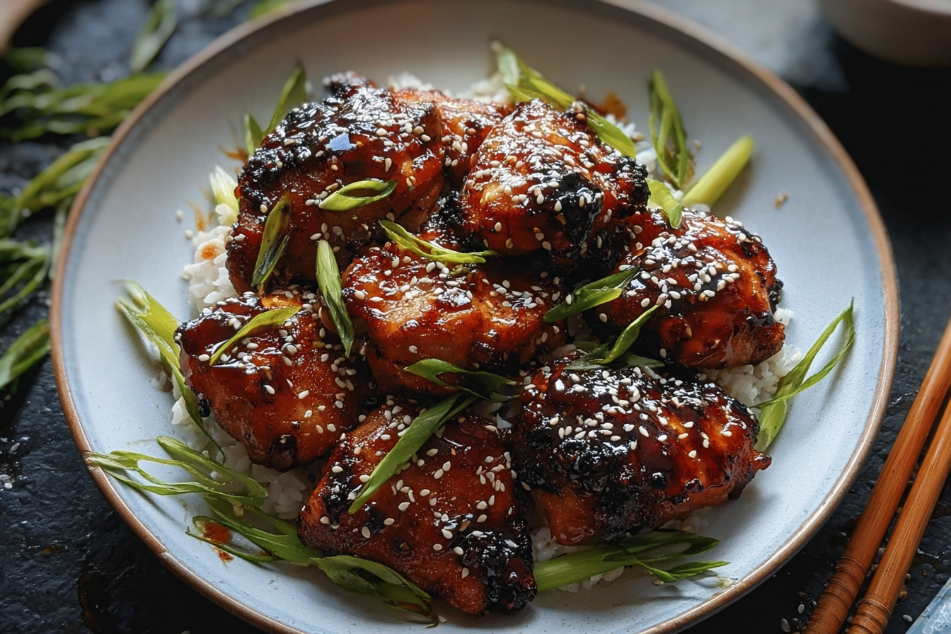 Air Fryer Asian Glazed Boneless Chicken Thighs