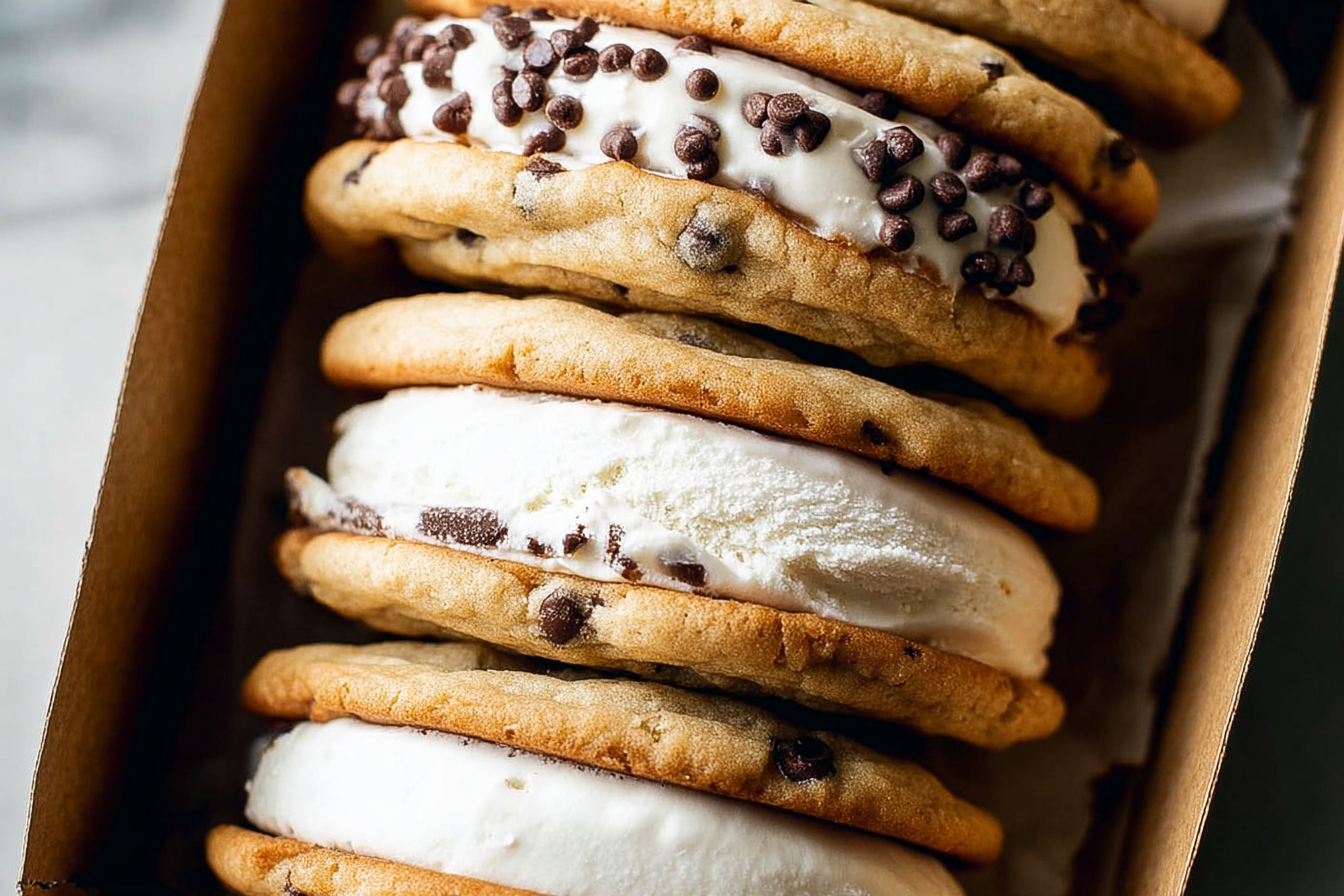 Chocolate Chip Ice Cream Sandwich Cookies