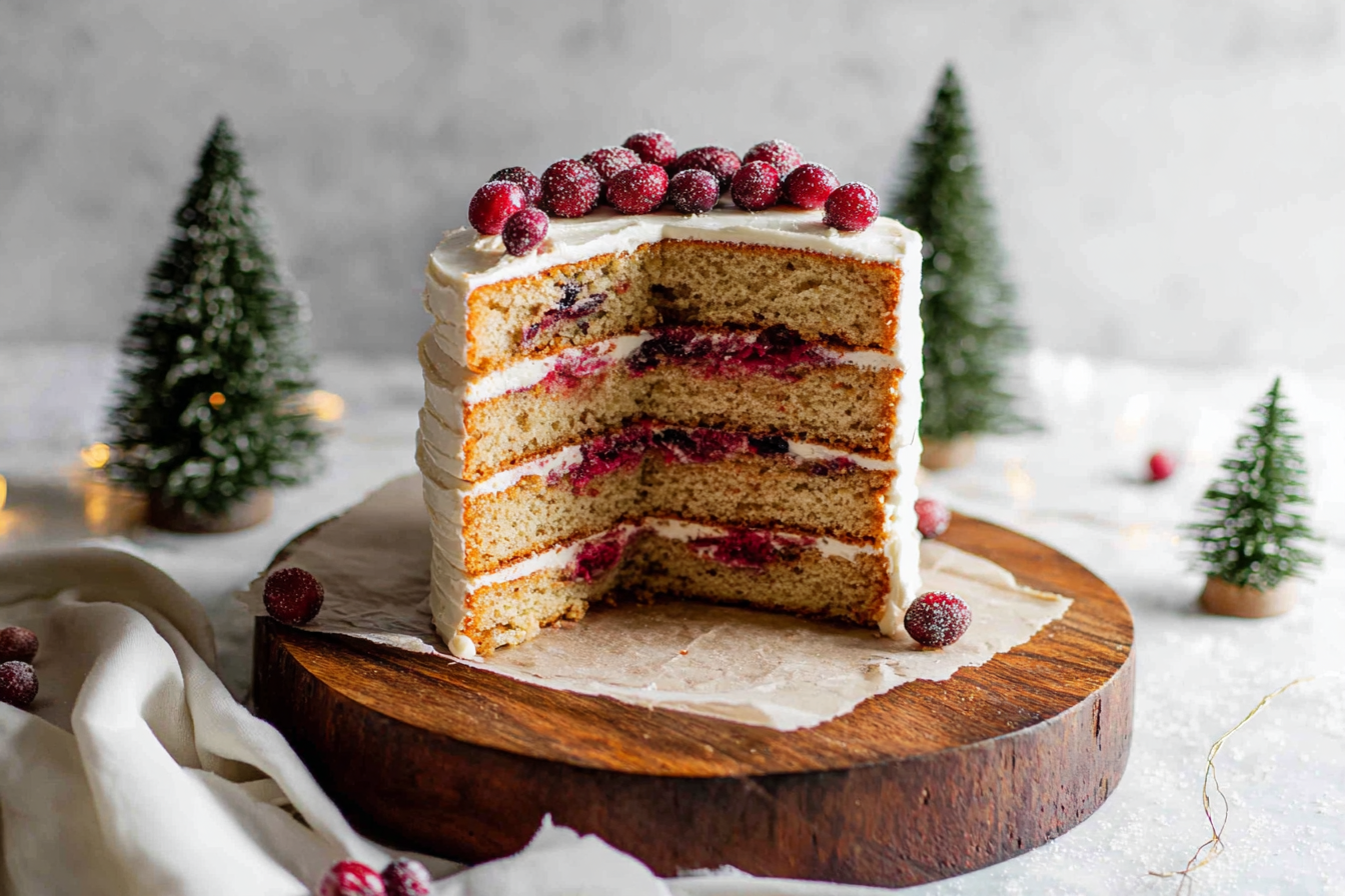 Cranberry White Christmas Cake