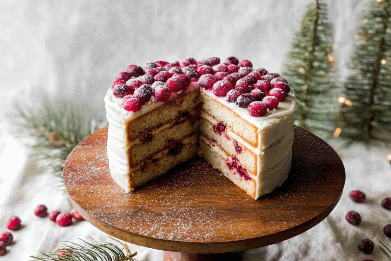 Cranberry White Christmas Cake 80.Png