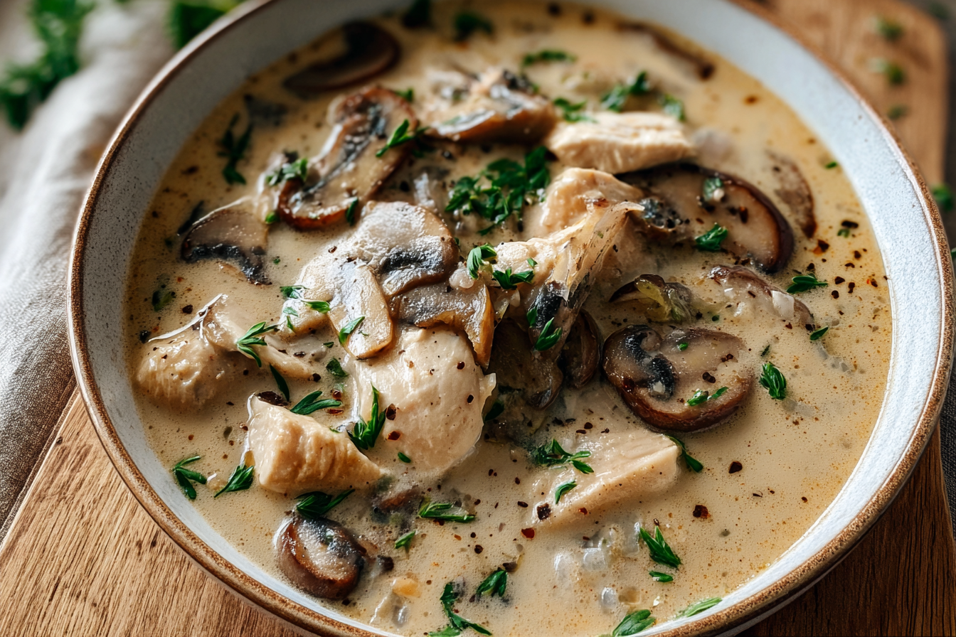 Creamy Chicken And Mushroom Soup