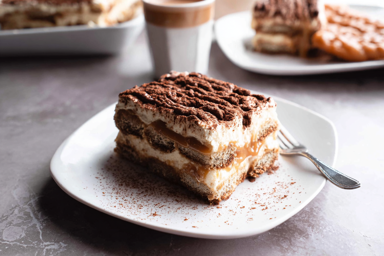 Eggless Caramel Tiramisu