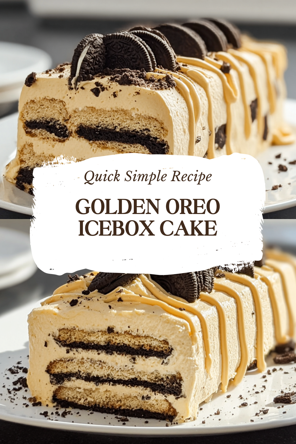 Golden Oreo Icebox Cake