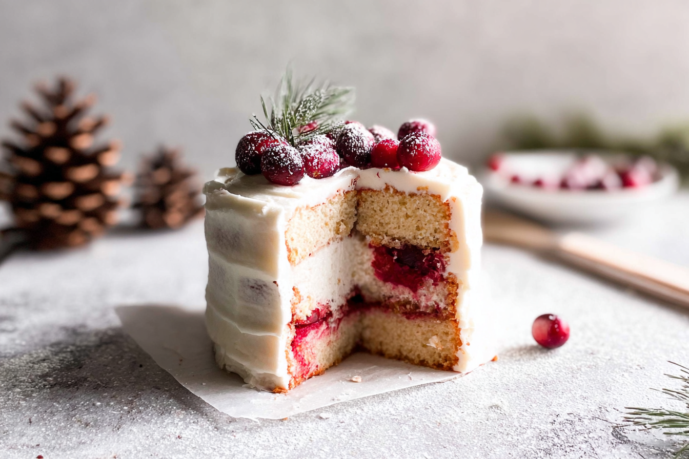 Mini Cranberry White Forest Cake