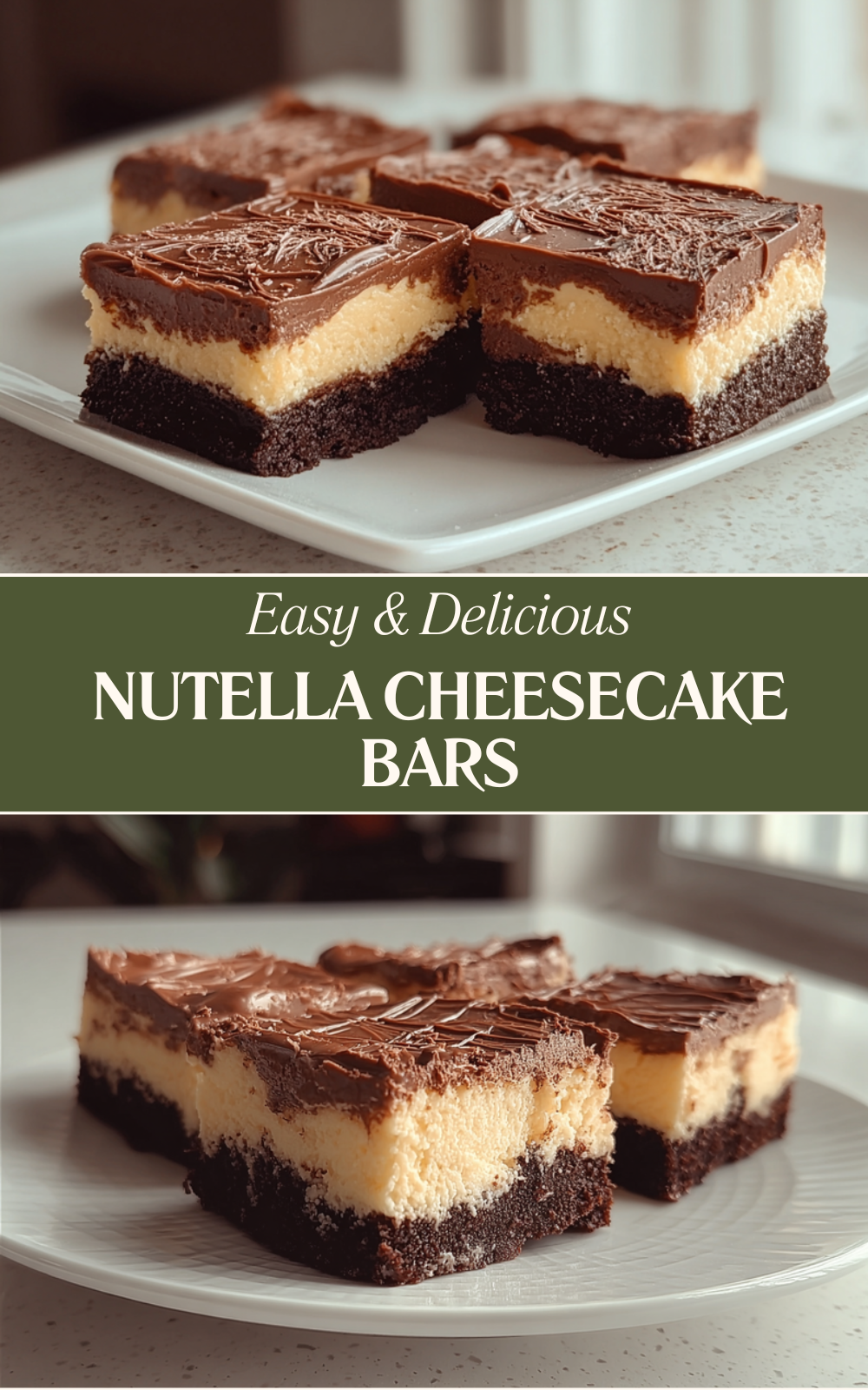 Nutella Cheesecake Bars