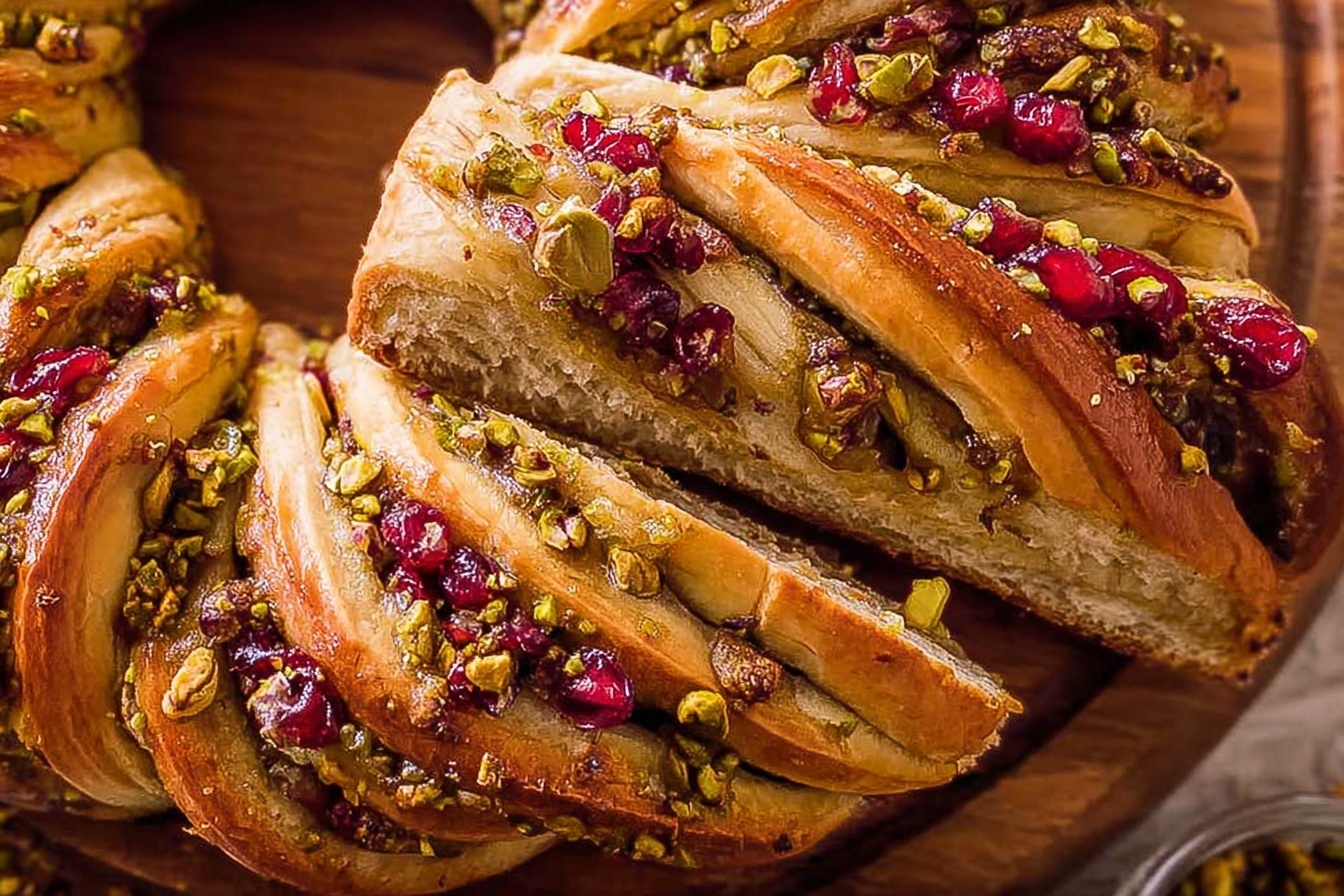 Cranberry Pistachio Babka Wreath Bread Recipe 6 Cranberry Pistachio Babka Bread Wreath