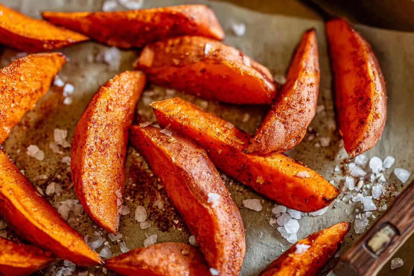 Sweet Potato Wedges Recipe Crispy Baked Oven Style 6 Sweet Potato Wedges