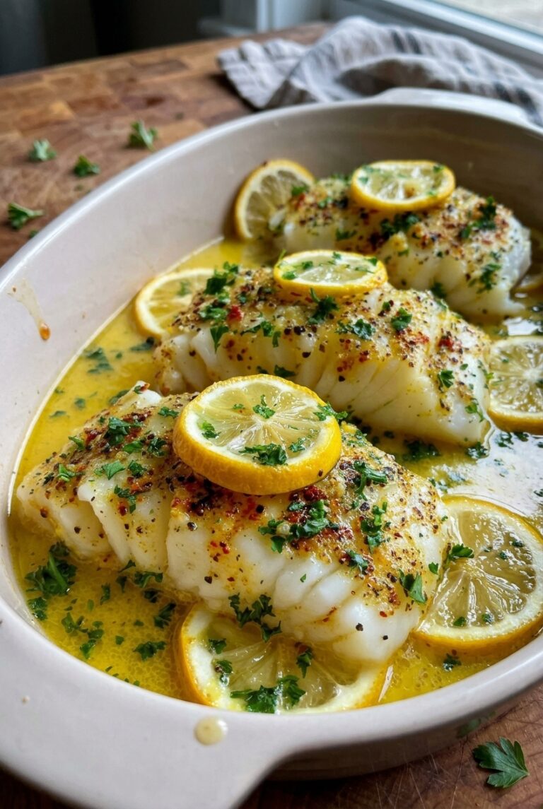Baked Lemon-Garlic Cod With Butter Sauce 78.Png