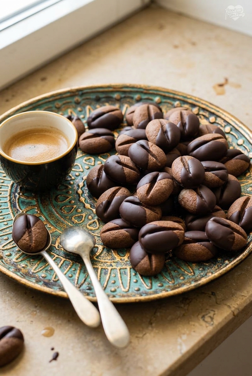 Biscotti Al Caffè A Forma Di Chicco Di Caffè