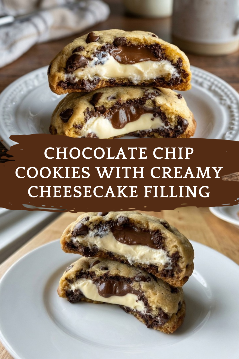 Chocolate Chip Cookies With Creamy Cheesecake Filling