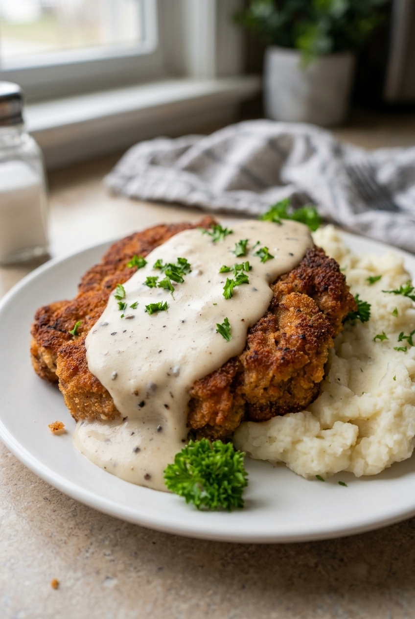 Country Fried Steak With Creamy Gravy