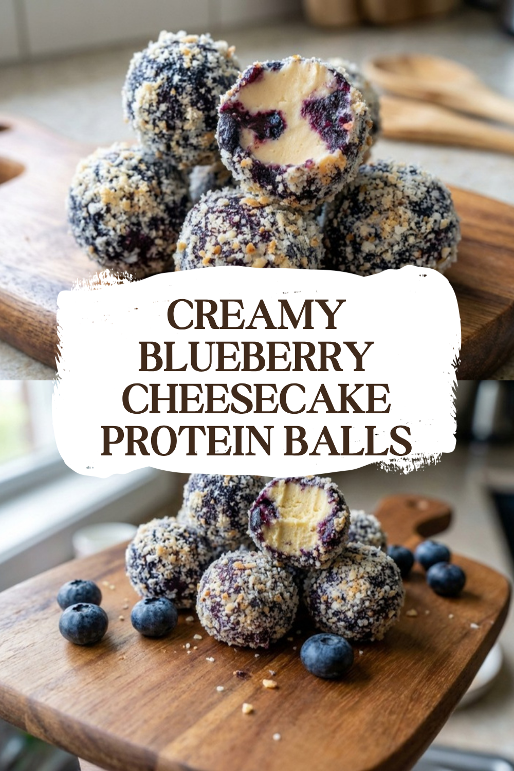 Creamy Blueberry Cheesecake Protein Balls