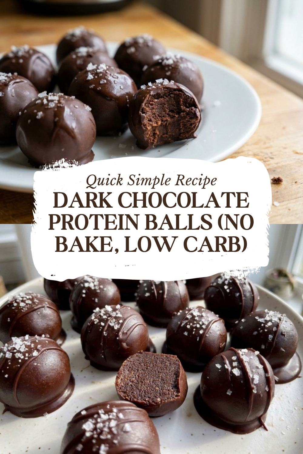 Dark Chocolate Protein Balls (No Bake, Low Carb)