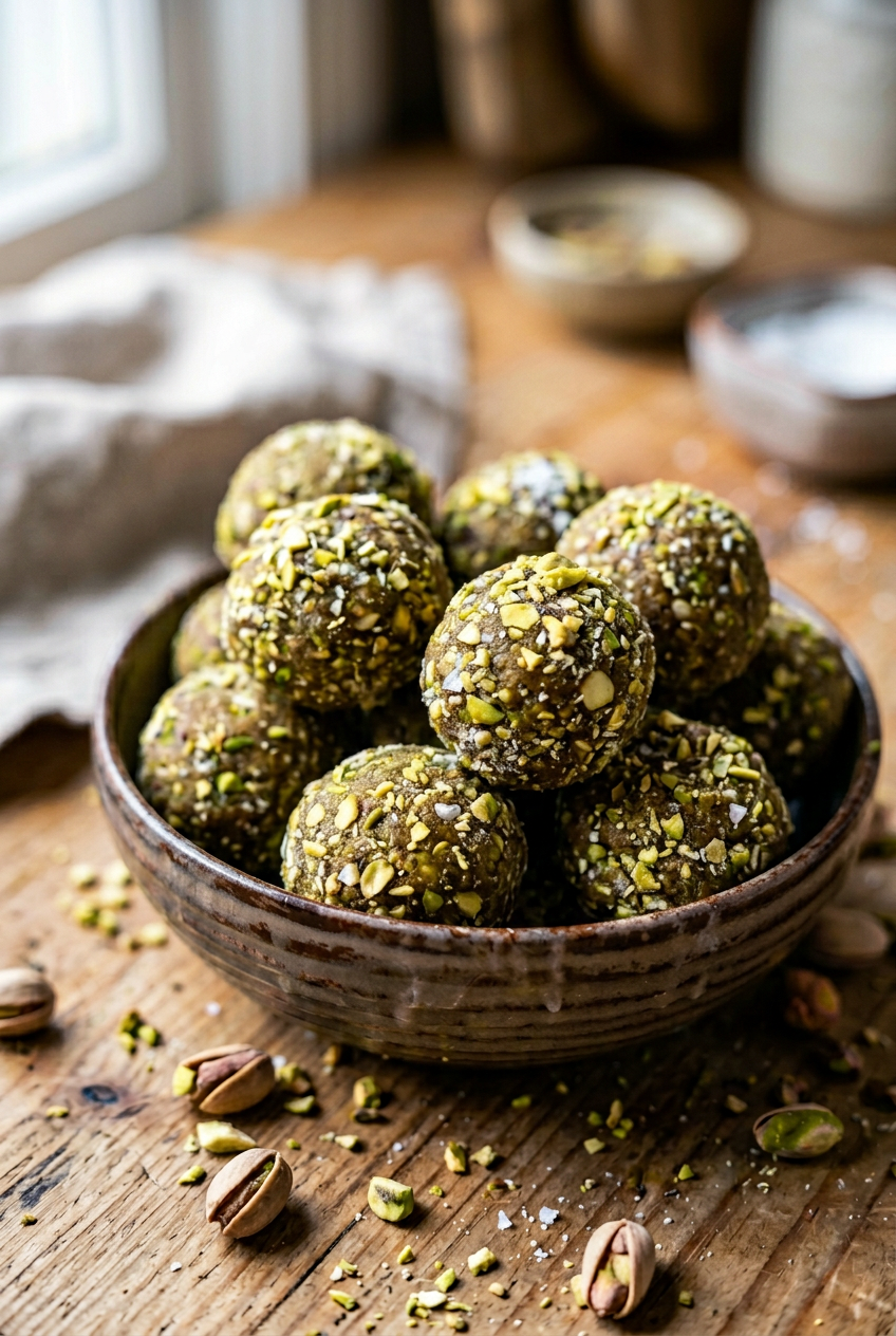 Easy Pistachio Protein Balls