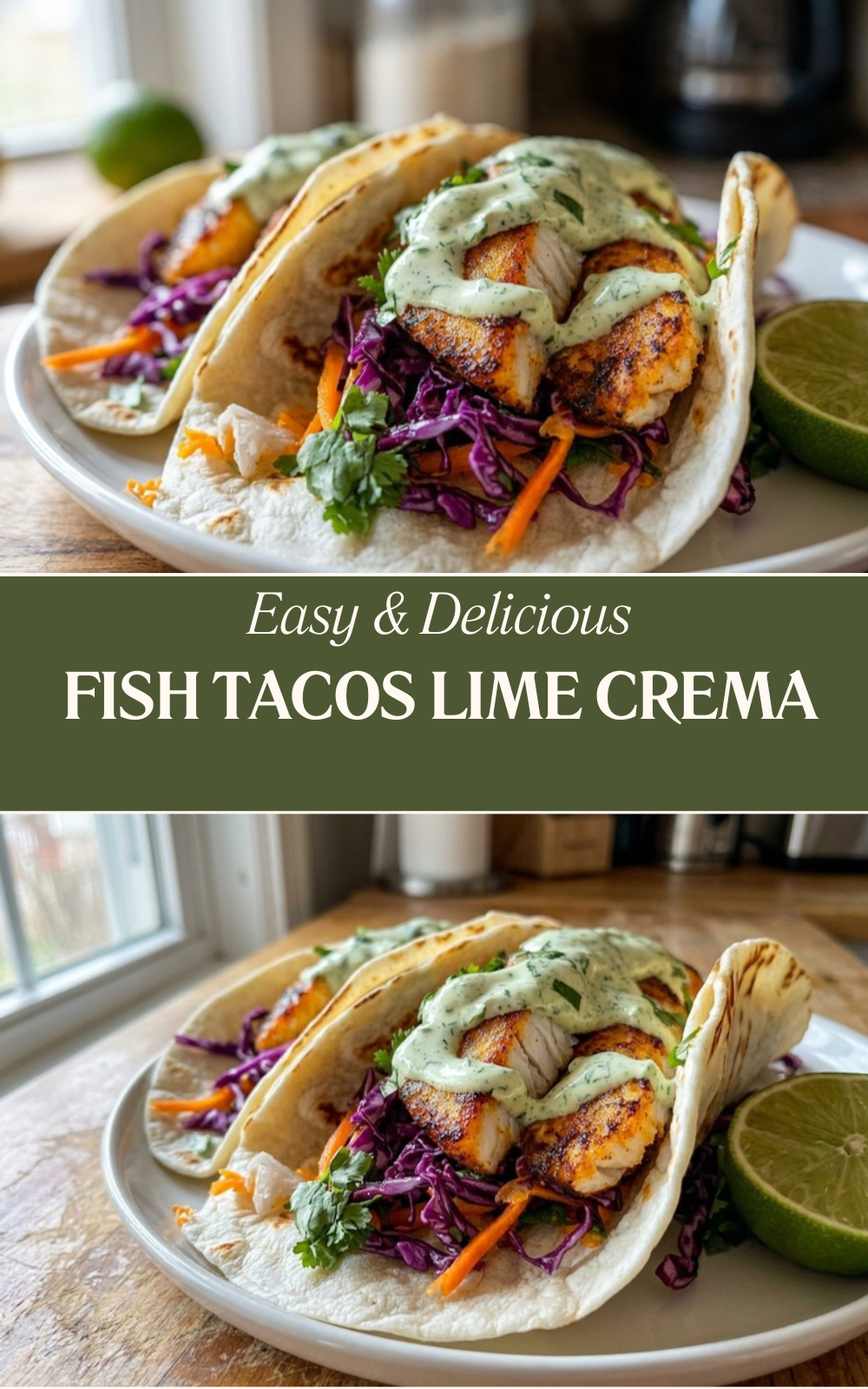 Fish Tacos Lime Crema