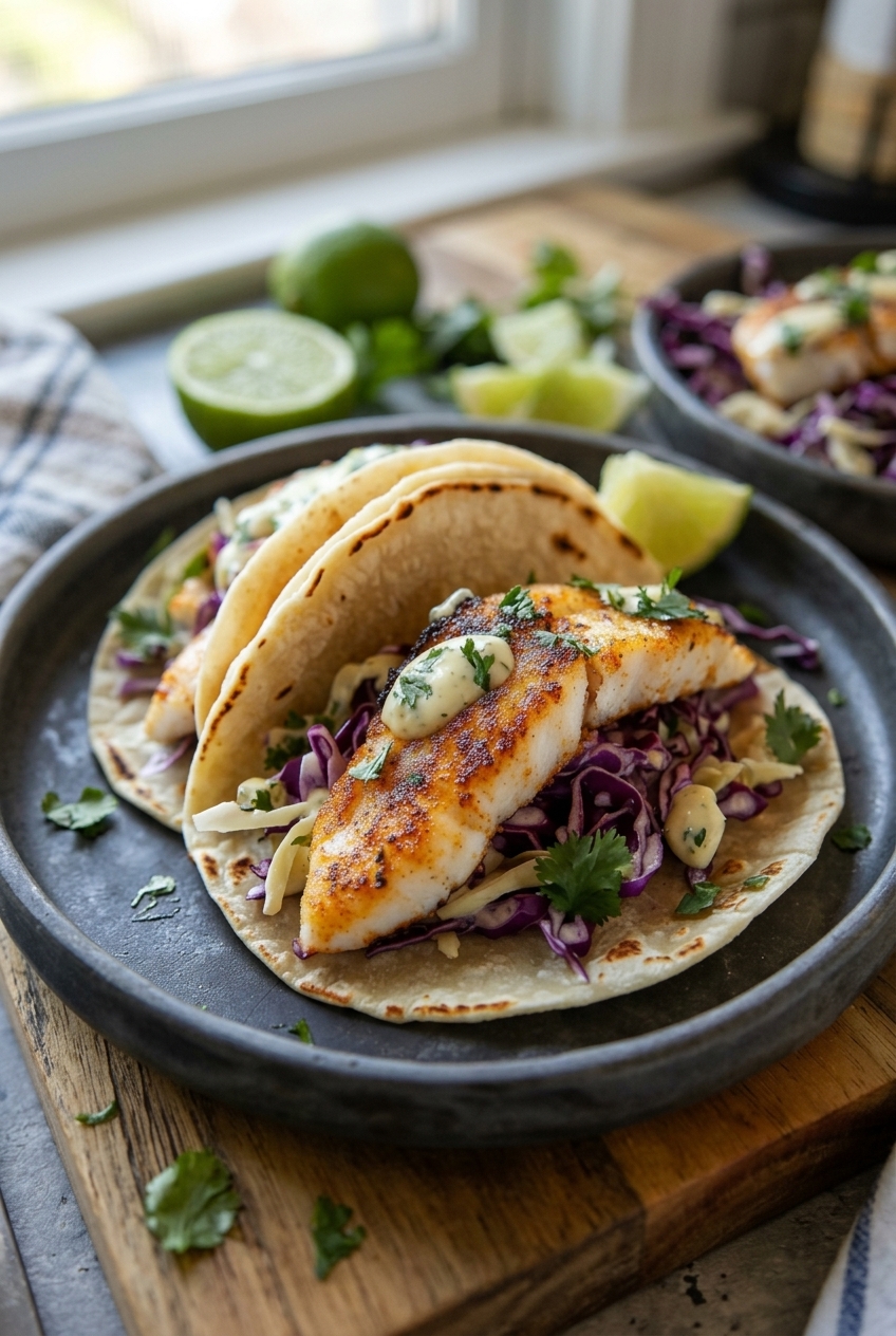 Fish Tacos With Cabbage Slaw