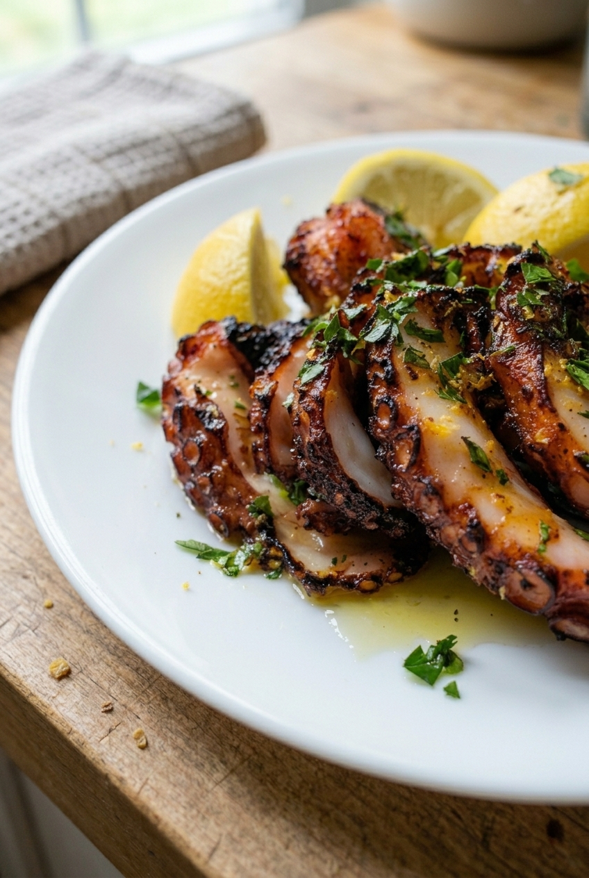 Grilled Octopus With Lemon And Oregano