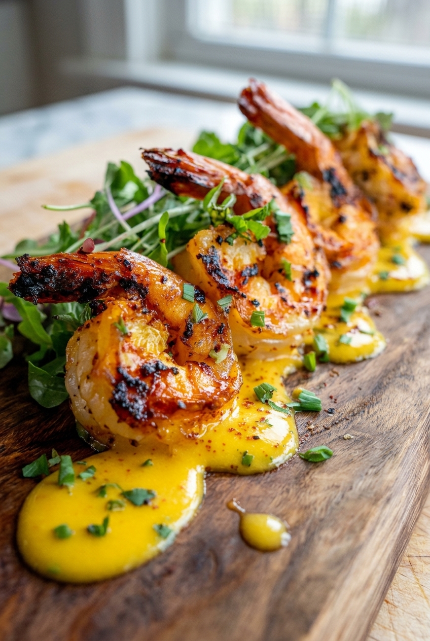 Grilled Shrimp With Spicy Mango Lime Coulis