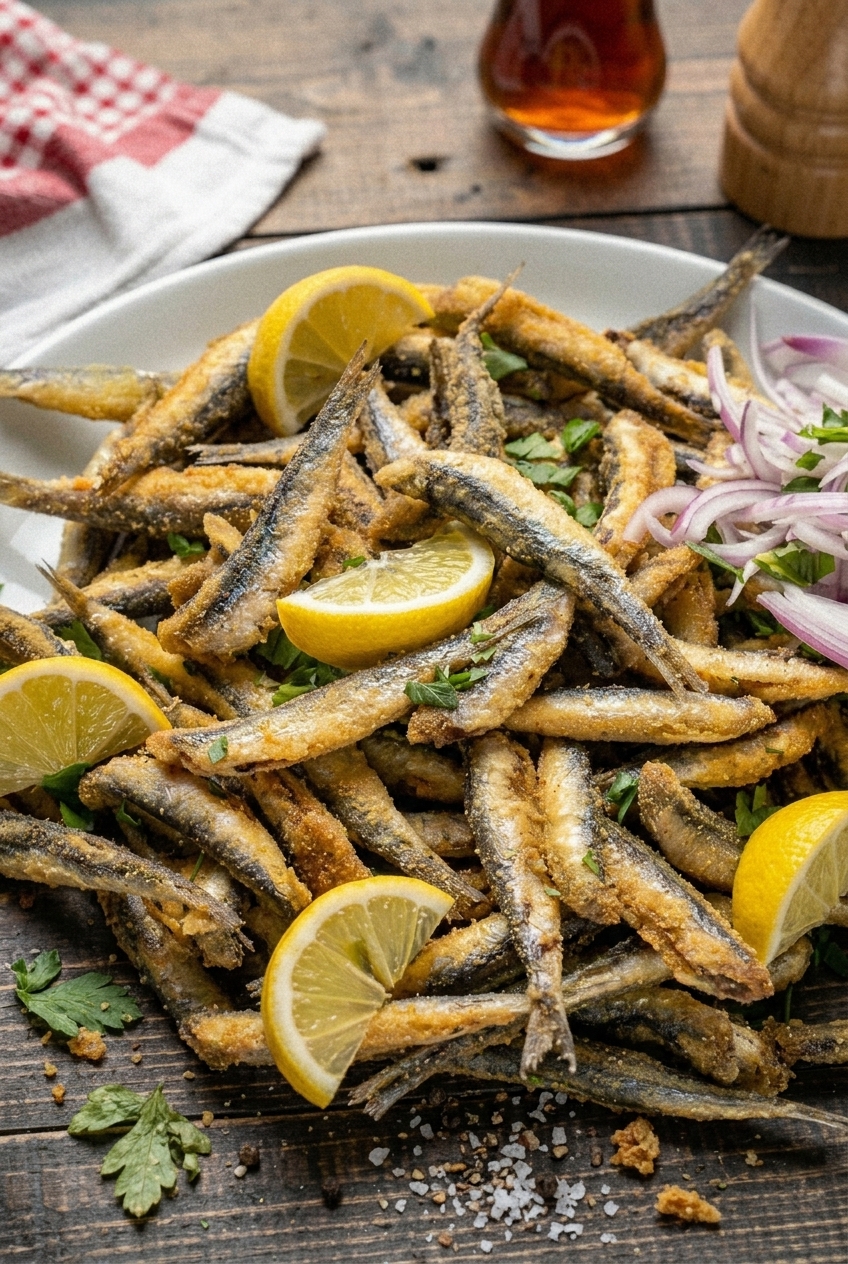 Hamsi Tava Turkish Fried Anchovies