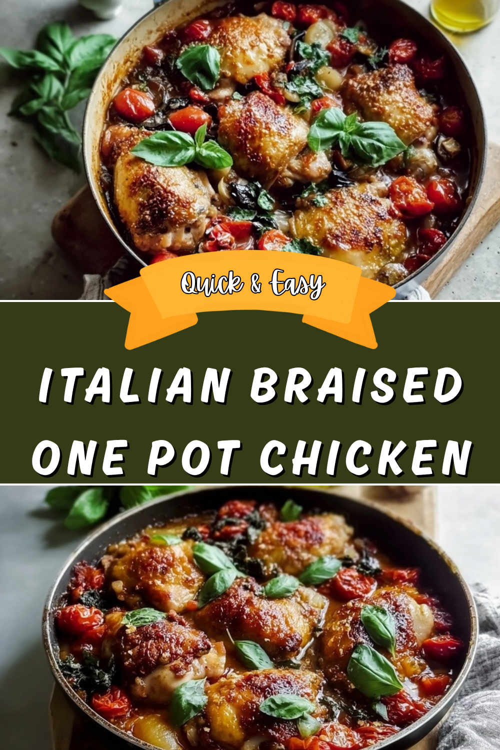 Italian Braised Chicken Recipe With Tomatoes And Herbs 7 Italian Braised One Pot Chicken