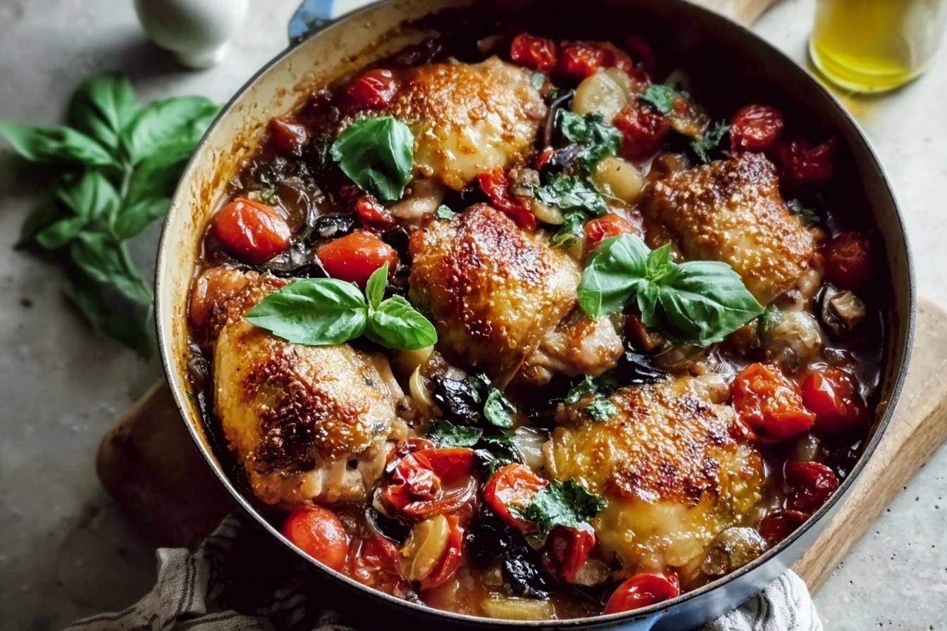 Italian Braised Chicken Recipe With Tomatoes And Herbs 6 Italian Braised One Pot Chicken