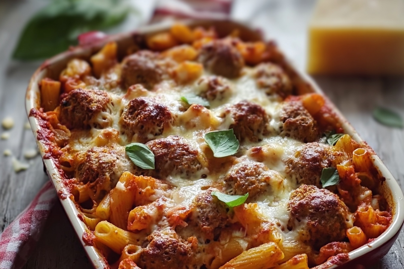 Italian Meatball Pasta Bake